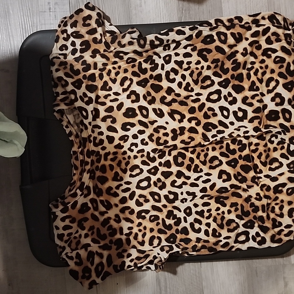PINK Leopard Print Crew Neck T-Shirt